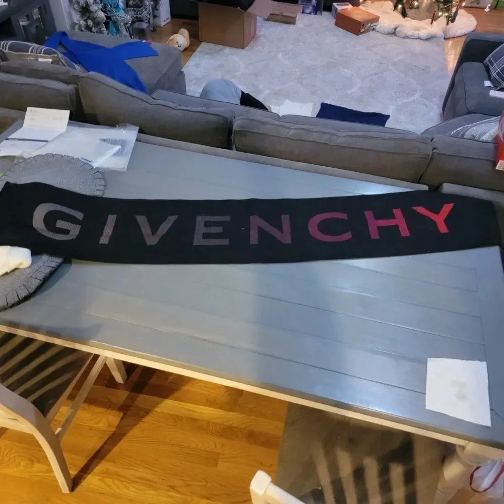 Givenchy Ombre Reversible Logo Wool Virgin Wool & Silk Scarf